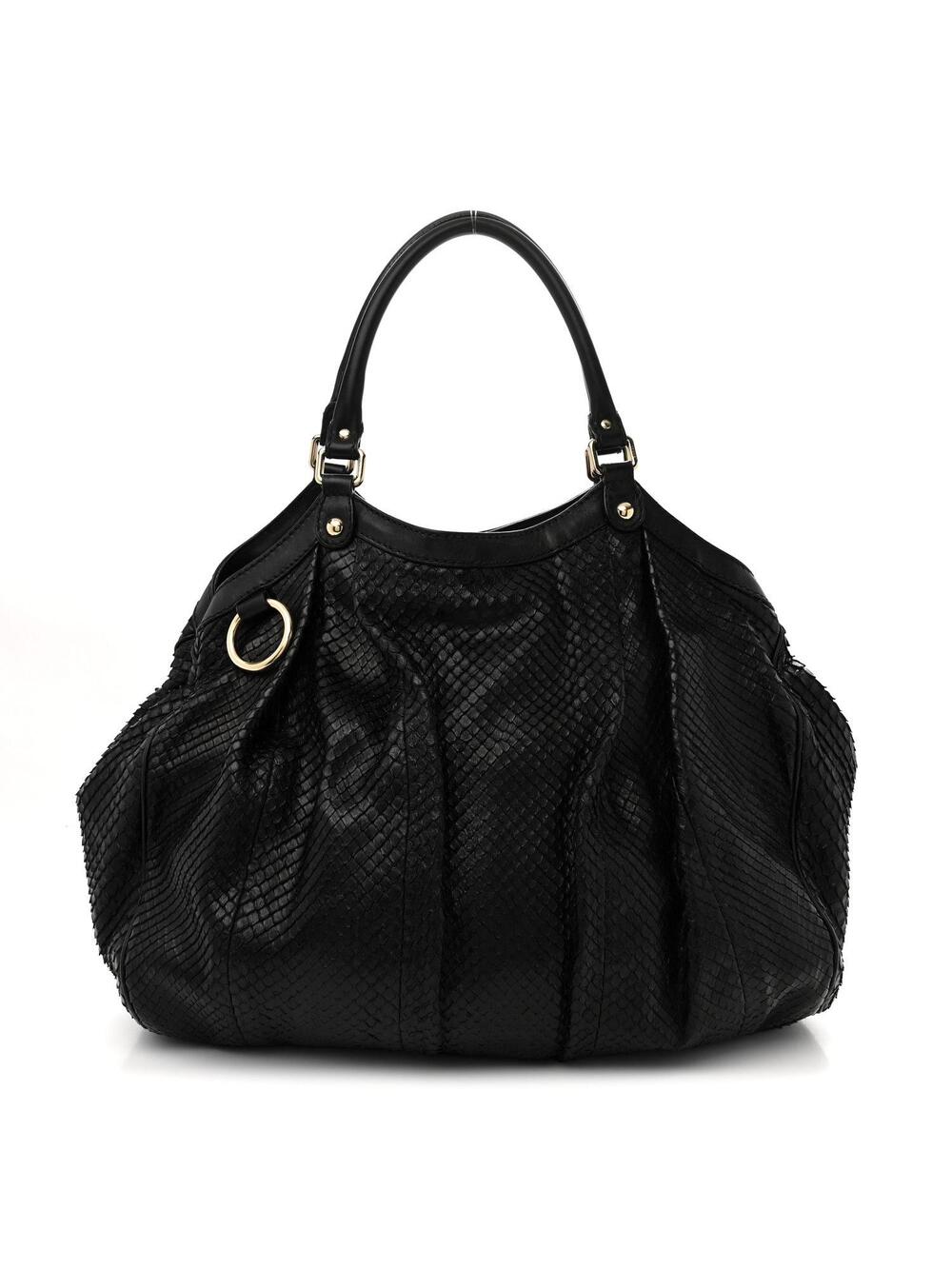 Gucci Snakeskin Large Sukey Tote Black #293742G67B